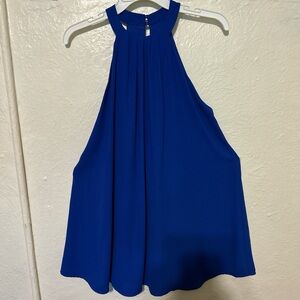Chic Royal Blue Halter Blouse